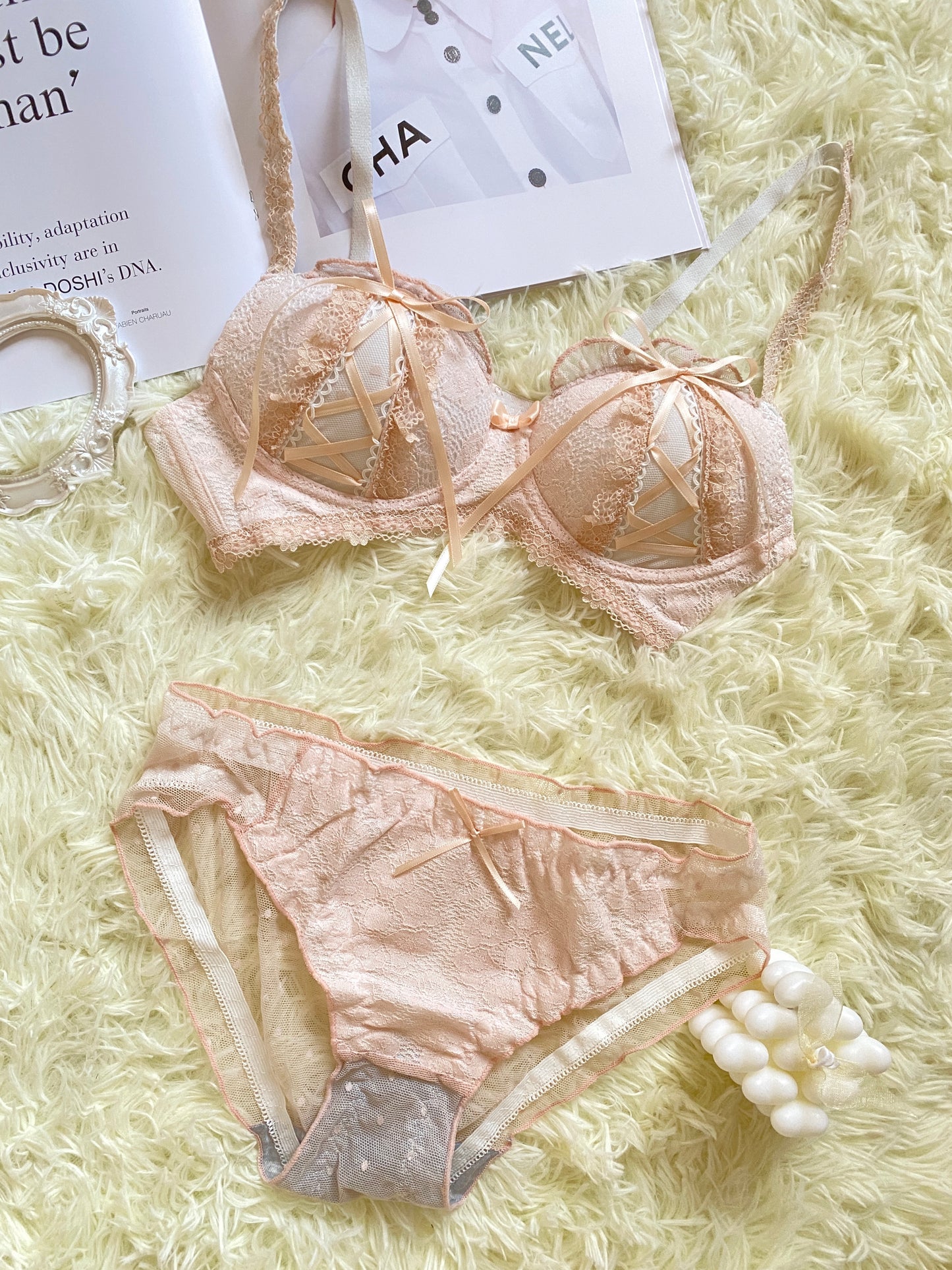 Lolita Pink Strap Bra &  Panty